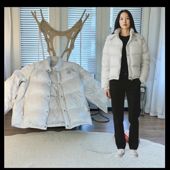 Moncler Armco Giubbotto Down Puffer Jacket / Vest Convertible Ivory Size 4 - Picture 2 of 13
